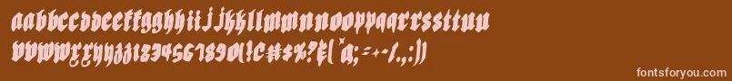 フォントBiergartenric – 茶色の背景にピンクのフォント