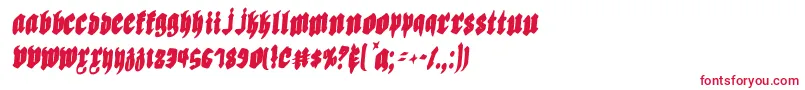 フォントBiergartenric – 白い背景に赤い文字