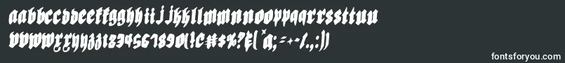 フォントBiergartenric – 黒い背景に白い文字