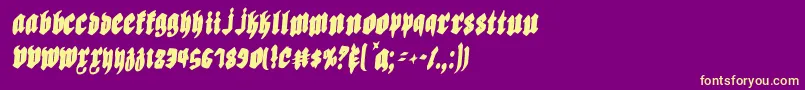 Biergartenric Font – Yellow Fonts on Purple Background