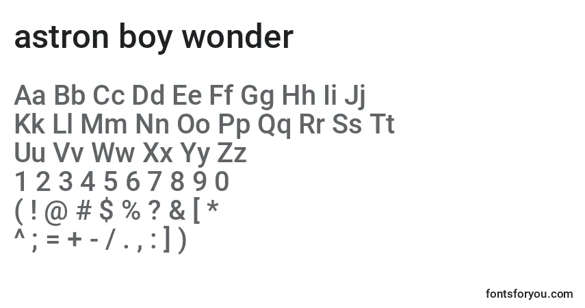 Fuente Astron boy wonder (120150) - alfabeto, números, caracteres especiales