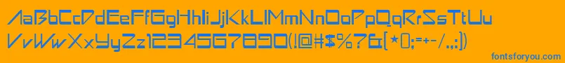 astron boy Font – Blue Fonts on Orange Background