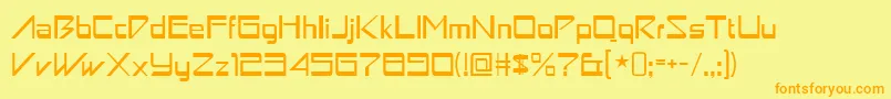 astron boy Font – Orange Fonts on Yellow Background