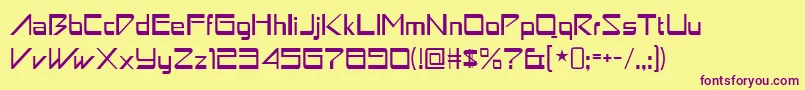 astron boy Font – Purple Fonts on Yellow Background