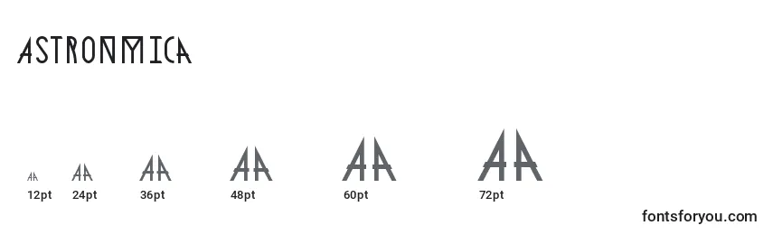 Размеры шрифта Astronmica