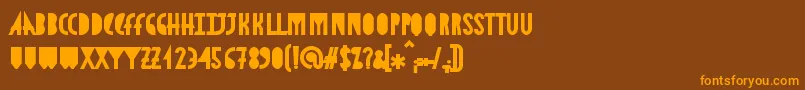 Fonte AstronmicaBlack – fontes laranjas em um fundo marrom