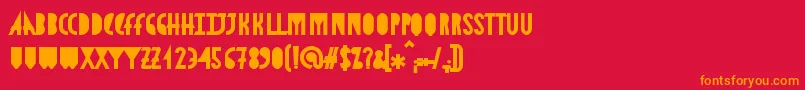 フォントAstronmicaBlack – 赤い背景にオレンジの文字