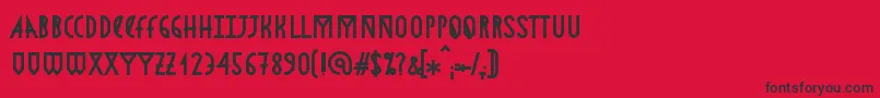 フォントAstronmicaBold – 赤い背景に黒い文字