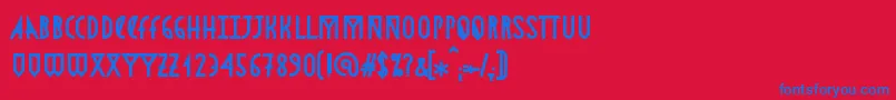 AstronmicaBold Font – Blue Fonts on Red Background