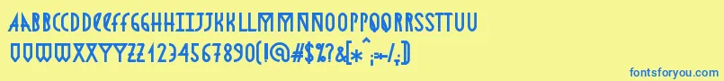 AstronmicaBold Font – Blue Fonts on Yellow Background