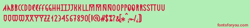 AstronmicaBold Font – Red Fonts on Green Background