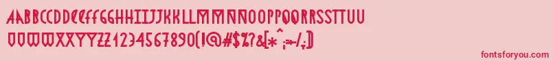 AstronmicaBold Font – Red Fonts on Pink Background