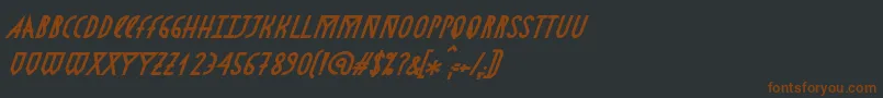 AstronmicaBoldItalic-fontti – ruskeat fontit mustalla taustalla