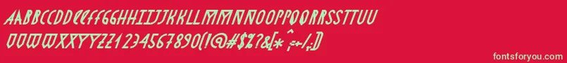 Czcionka AstronmicaBoldItalic – zielone czcionki na czerwonym tle