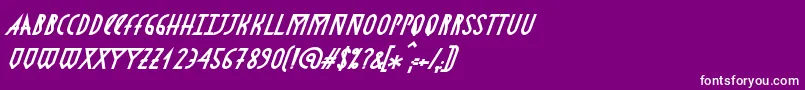 Fonte AstronmicaBoldItalic – fontes brancas em um fundo violeta