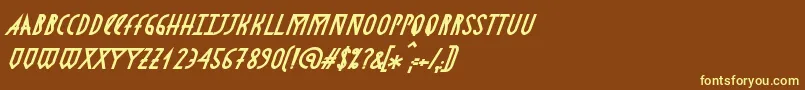 AstronmicaBoldItalic Font – Yellow Fonts on Brown Background