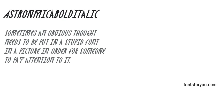 Review of the AstronmicaBoldItalic Font