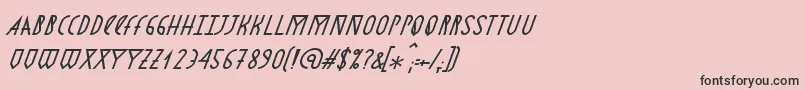 AstronmicaItalic-fontti – mustat fontit vaaleanpunaisella taustalla