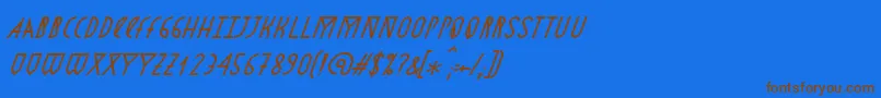 Fonte AstronmicaItalic – fontes marrons em um fundo azul