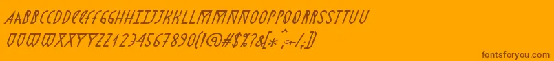 AstronmicaItalic-fontti – ruskeat fontit oranssilla taustalla