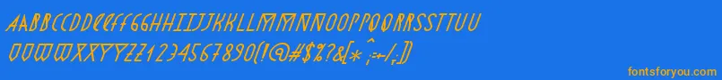 Fonte AstronmicaItalic – fontes laranjas em um fundo azul