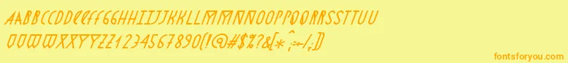 fuente AstronmicaItalic – Fuentes Naranjas Sobre Fondo Amarillo