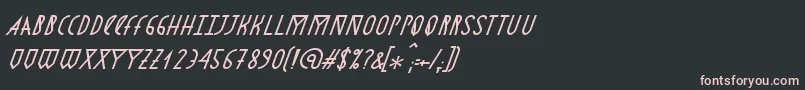 Fonte AstronmicaItalic – fontes rosa em um fundo preto