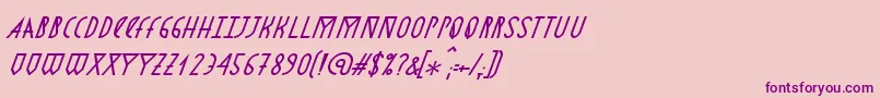 AstronmicaItalic Font – Purple Fonts on Pink Background