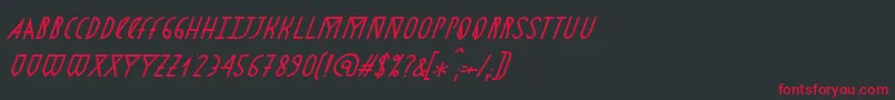 AstronmicaItalic Font – Red Fonts on Black Background