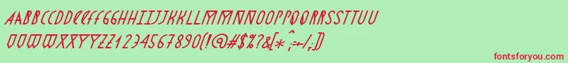 AstronmicaItalic Font – Red Fonts on Green Background