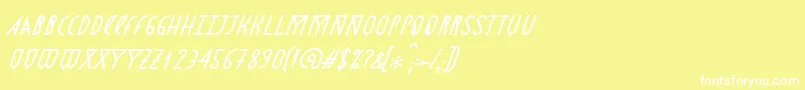 AstronmicaItalic Font – White Fonts on Yellow Background