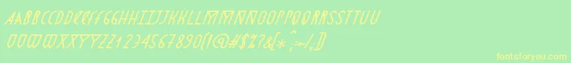 AstronmicaItalic Font – Yellow Fonts on Green Background