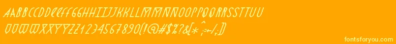 AstronmicaItalic Font – Yellow Fonts on Orange Background