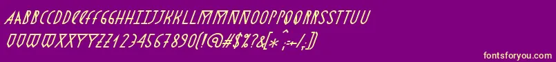 fuente AstronmicaItalic – Fuentes Amarillas Sobre Fondo Morado