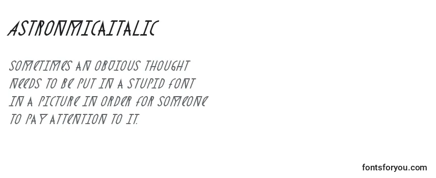 Review of the AstronmicaItalic Font