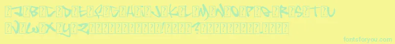 Insane Font – Green Fonts on Yellow Background