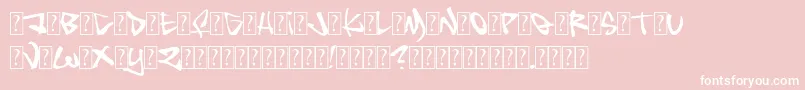 Insane-Schriftart – Weiße Schriften auf rosa Hintergrund