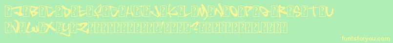 Insane Font – Yellow Fonts on Green Background