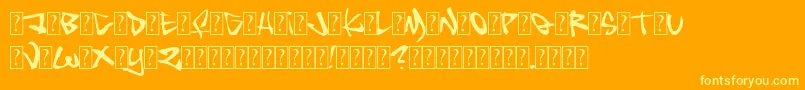 Insane Font – Yellow Fonts on Orange Background