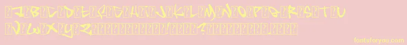Insane-Schriftart – Gelbe Schriften auf rosa Hintergrund