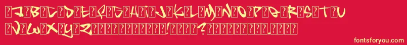Insane Font – Yellow Fonts on Red Background