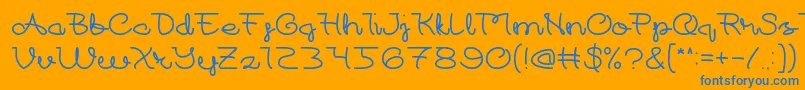 At Most Sphere Font – Blue Fonts on Orange Background