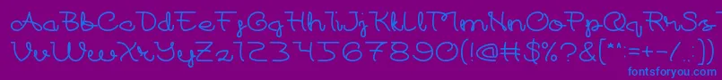 At Most Sphere-Schriftart – Blaue Schriften auf violettem Hintergrund