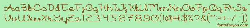 At Most Sphere Font – Brown Fonts on Green Background