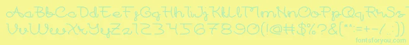 Шрифт At Most Sphere – зелёные шрифты на жёлтом фоне