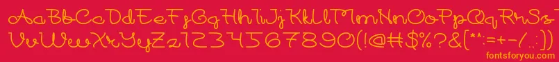 At Most Sphere Font – Orange Fonts on Red Background