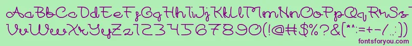 Шрифт At Most Sphere – фиолетовые шрифты на зелёном фоне