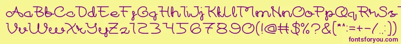 At Most Sphere-Schriftart – Violette Schriften auf gelbem Hintergrund