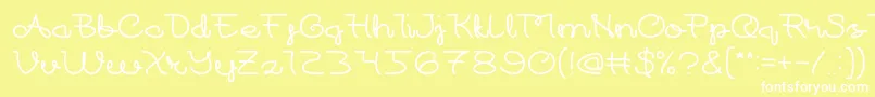 フォントAt Most Sphere – 黄色い背景に白い文字