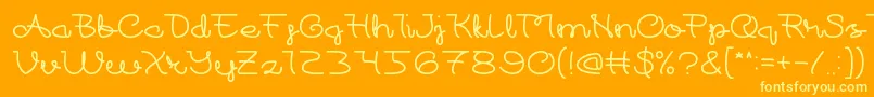 At Most Sphere-fontti – keltaiset fontit oranssilla taustalla
